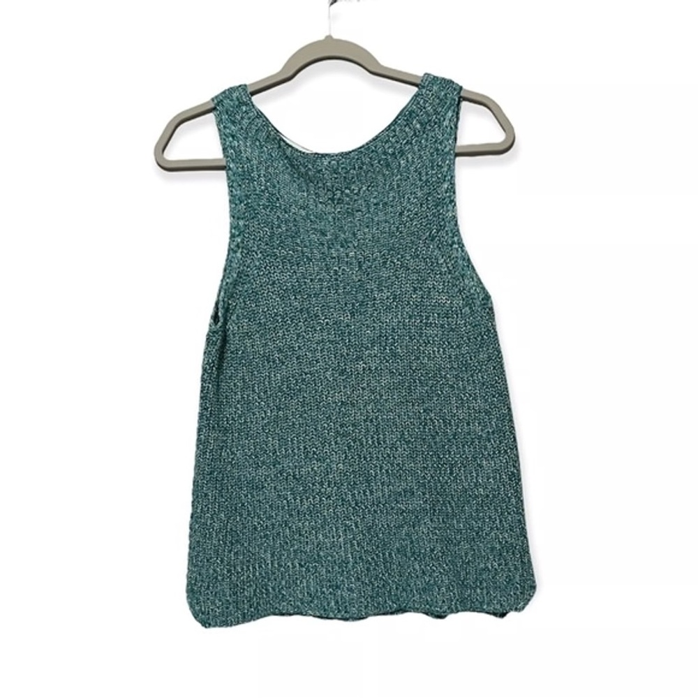 Medium Cupio Blue Patterned Sweater Sleeveless Top - image 3